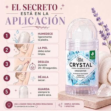 Piedra de alumbre Desodorante Natural Sin manchas Sin mal olor Sin fragancia Sin aluminio Alumbri Larga duración - 5/8