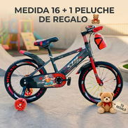 Bicicletas medida 16 nuevas en su caja con un peluche de regalo para niños  de 4 a 8 años de varios colores - Img 56056092