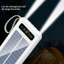 Power Bank 20000 Mah. Batería externa con Panel Solar, puerto USB, puerto tipo C- V8 y lightning. Color blanco. - 4/5