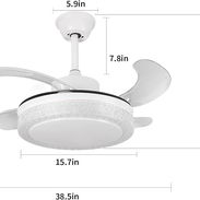 Lampara con aspas retractables marca Horevo enciende Led y RGb y musica nueva en caja-80usd - Img 48111841