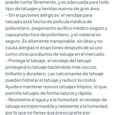 Vendajes impermeables BFONS - 4 Rollos (6x1.1 yarda) para cuidado de tatuajes, segunda piel 🌐 - 2/3