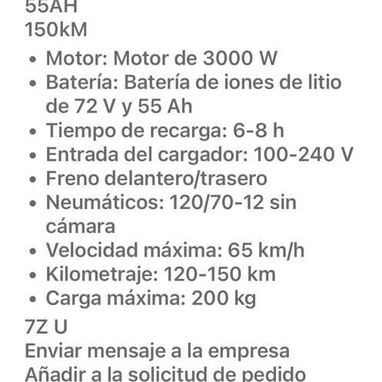 Moto Eléctrica Tank 150km - Img 121764006