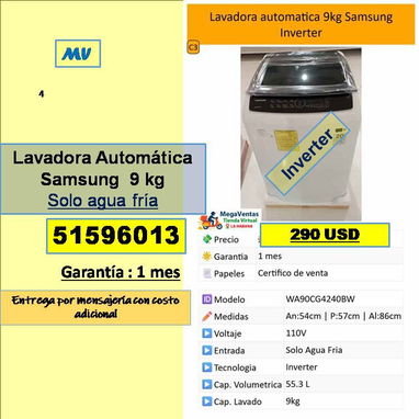 MV-613-Lavadoras automáticas.........51596013......Mensajeria Costo adicional - Img 123289937