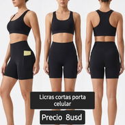 Ropa deportiva/ licras cortas, largas/ conjuntos deportivos/ short y tops/ - Img 58108181