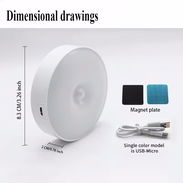 Lámpara de pared interior recargable por USB con sensor de movimiento - Img 55214946