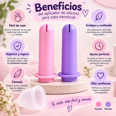 🌸 APLICADOR DE SILICONA PARA COPA MENSTRUAL 🌸 - 2/3