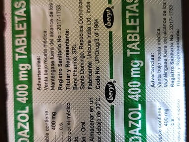 ªª Albendazol 400 mg, 1 Tira de 10 Tableta (Masticables) ªª - Img 65096518