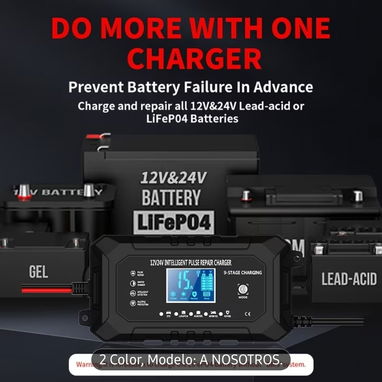 Cargador inteligente todo tipo de Bateria de 12v-15A y 24v-8A - 4/6