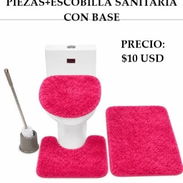 SET DE ALFOMBRAS DE 3 PIEZAS + ESCOBILLA SANITARIA CON BASE, ENTREGA DE FACTURA, VARIEDAD DE OFERTAS ESPECIALES - Img 55741914