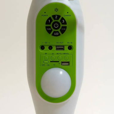 Ventilador de Pie Recargable de 16" con bocina(música x Bluetooth), radio, panel solar, 2 bombillos, mando a distancia. - Img 118115278