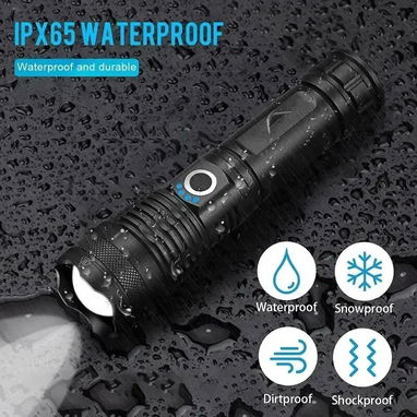 🔦 Linterna LED Recargable de Alta Potencia 💥 5 Modos | Zoom Ajustable | USB | Resistente al Agua | Camping, Emergencia - Img 106928033