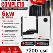 Sistema solar completo, Inversor MUST de 6kW ,Bateria MUST 15.3kWh ,4 Paneles Solares Bifaciales de 620W. la isla - Img 56711361