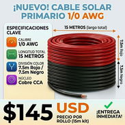 🚀 ¡NUEVO! Cable Solar/Primario 1/0 AWG (15m Kit) - $145 USD - Img 54959044