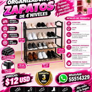 ORGANIZADOR DE ZAPATOS DE 4 NIVELES, NUEVO EN CAJA CON ENTREGA DE FACTURA PARA SU GARANTÍA. VARIEDAD - Img 57861711
