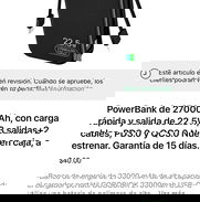✅PowerBank de 27000mAh, 22.5W, 3 salidas+2 cables, PD3.0 y QC3.0 Nuevo en caja, a estrenar. Garantía de 15 días. - Img 47991351