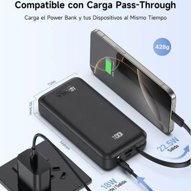 Powerbank 20000mAh PD 22.5W con 1 cable Tipo C - Img 120100440