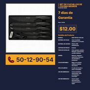 SET DE CUCHILLOS DE COCINA NEGROS VPT# -0242 - Img 56244276