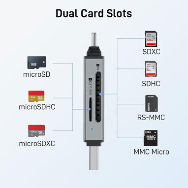 💾 LECTOR TARJETAS ACER USB-C Y USB 3.0 DOBLE RANURA SD MICROSD 5GBPS RÁPIDO PARA PC Y MÓVIL ENVÍO DISPONIBLE + GARANTÍA - Img 120284807