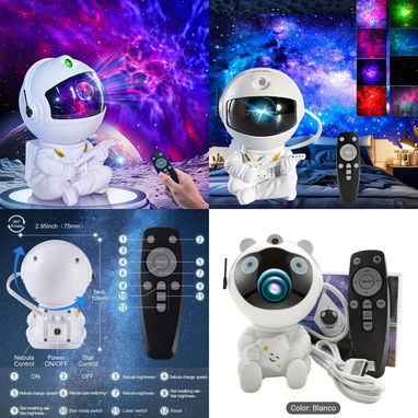 LÁMPARA PROYECTOR ASTRONAUTA DE CIELO ESTRELLADO Y NEBULOSA - 2/2