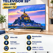 Televisor Smart TV de 55" pulgadas marca EKO con cajita digital incluida + soporte de pared 🔷️ $500 USD - Img 58041879