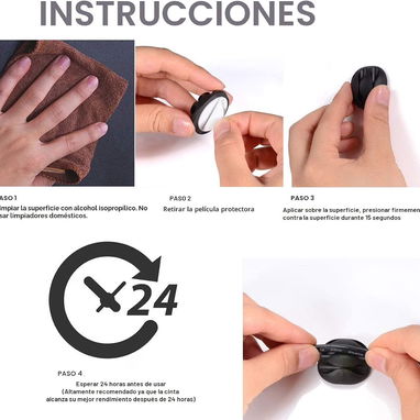 ☎️53544655 🛵 Entrega Disponible ⭐Organizador de Cables Adhesivo Escritorio (24 Clips) ⭐ - Img 127608033
