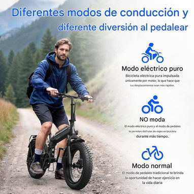 Bicicleta Eléctrica F00C Plegable Fat Tire - 7/9