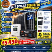 ☀️ SOLUCIÓN SOLAR ☀️ KIT COMPLETO  ECO-WORTHY INVERSOR 6KW + BATERÍA LITIO 6KWH + 6 PANELES BIFACIALES 625W - Img 57756466