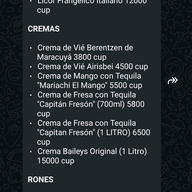 Licores, cremas, rones, whisky y más para Bares, restaurante y cafeterias. WhatsApp 56226068 - Img 123136383
