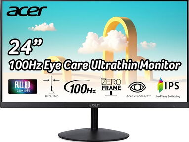 MONITOR GAMER ACER 24" IPS-LED|FHD(1920x1080)|ZERO FRAME|100Hz|HDMI + VGA(VIDEO)|SELLADOS EN SU CAJA-0KM!!! + ENVIO. - Img 63191769