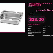 Fregadero de acero inox 49x49 cm de gran capacidad, Fregadero inoxidable 49x49 cm para lavar menaje pesado . - Img 57334075