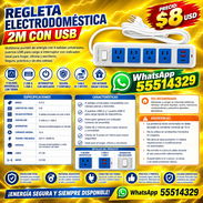 REGLETA ELECTRODOMÉSTICA 2M CON USB, ENTREGA DE FACTURA Y GARANTÍA.VARIEDAD DE EXTENSIONES Y ARTÍCULOS DE FERRETERÍA - Img 57325583