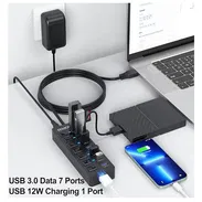HUB o Regleta USB 3.0 con 7 puertos y fuente de alimentación externa - Img 52328824