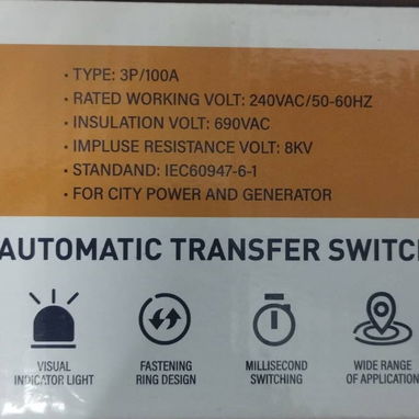 Transfer Automático de 3 Polos 100A, 220V ⚡Transfer Automático de 3 Polos 100A, 220V 〽️ Marca: SACO ✅ Tipos: 3P/100A ✅ R - Img 120591301
