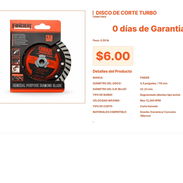 No busques más el Disco de corte turbo está disponible  VPT#-0112 - Img 55560362