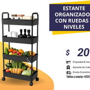 ESTANTE ORGANIZADOR CON RUEDAS 4 NIVELES - Img 56867687