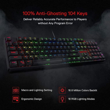 Red Dragon K582 RGB | Teclado Mecánico 100 % | - 2/7