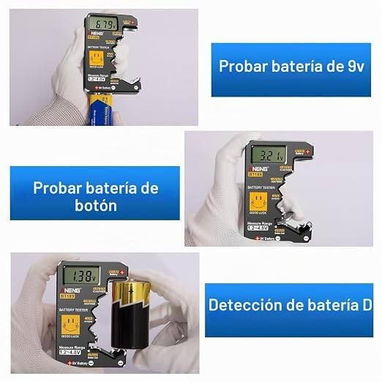 -Probador Digital de Baterías con Pantalla LCD - 2/4