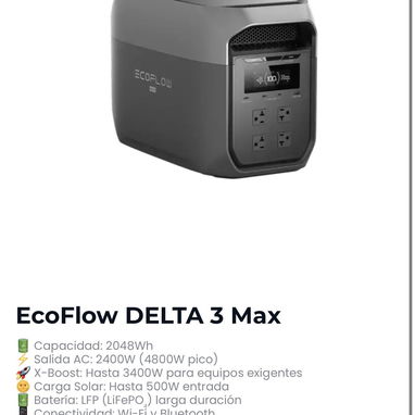 Ecoflow Delta 2/ Delta 3 Classic/ Delta 3/ Delta 3 y 2 Max , Batería Extra de Ecoflow Delta 2 y Delta 3, Inversor 4000w - Img 127525779