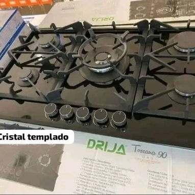 Cocina Empotrada Drija TOSCANA 90 de 5 hornillas gas de Balita y de la Calle Vidrio Templado Negro $280 USD Mensajería - Img 115354132