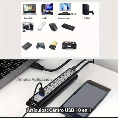 Hub USB de 10 Puertos - Img 124748677