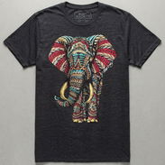 Pulover/ Playera Gris Riot Society - Estampado Elefante Étnico (Talla M) - Img 57435272