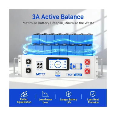 ⚡ BATERÍA WATTCYCLE LiFePO₄ 48V 100-BLUETOOTH INTEGRADOAh - 2/4