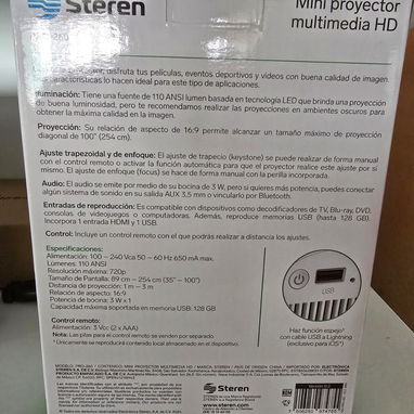 📹 MINI PROYECTOR 📹 STEREN PRO-260. MENSAJERÍA CON FACTURA Y GARANTÍA. TL 54833699 - Img 125368900