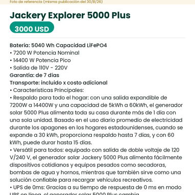 Venta de Baterías y Estaciones de Energía - 4/10