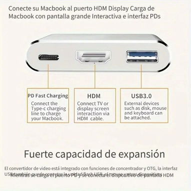 馃挅Adaptador multipuerto 3 en 1馃挅 - Img 62921549