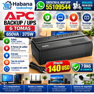 Backup APC 6 tomas 650va, 375W nuevos en caja!!! - Img 52371600