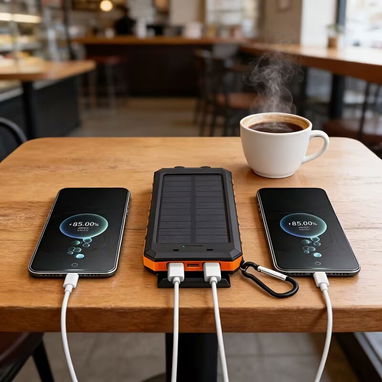 Cargador Power  Bank de 40 000 mAh con Panel Solar - 3/3