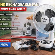 Ventilador recargable JMD con panel solar y dos bombillos - Img 53801532