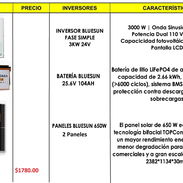 Kit de energía de 3KW. Inversor de 3KW 24V y Batería de 25,6v 104Ah y dos paneles solares de 650W - Img 55388036