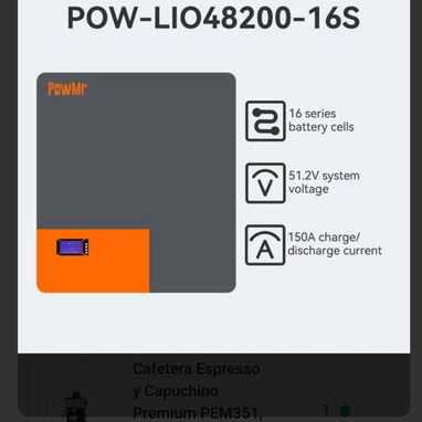 ⚡ Kit PowerMr Inversor 10KW + Batería 10 kWh  🚛 Transporte x costo adicional - 2/2